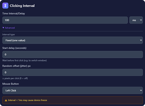 Clicking Interval Advanced